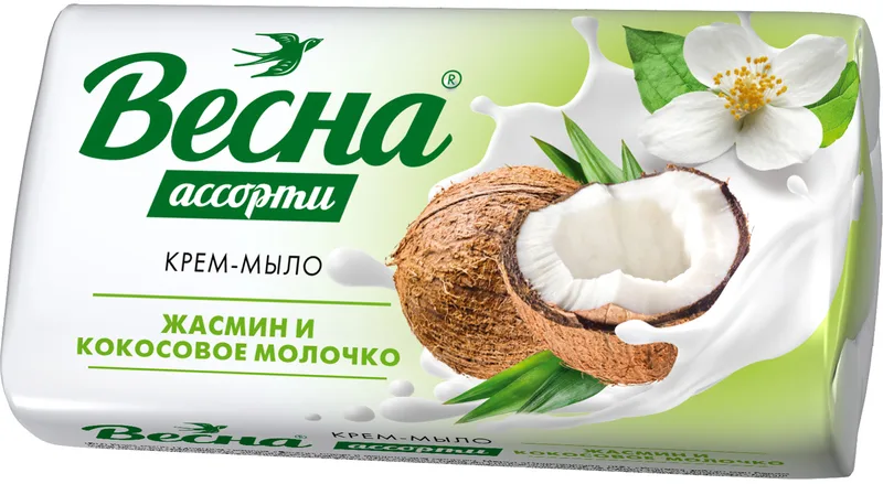 Весна Ассорти Мыло туалетное жасмин и кокосовое молочко 90 г