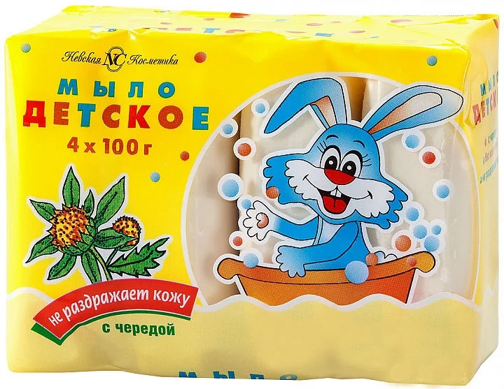 Невская Косметика Мыло туалетное Детское с чередой, 4х100г