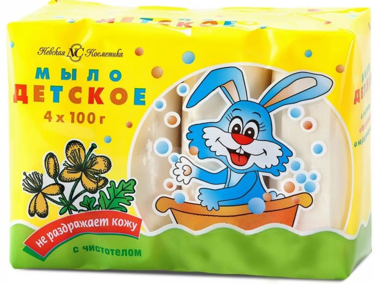 Невская Косметика Мыло туалетное Детское с чистотелом, 4х100г