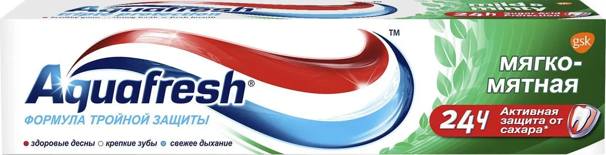Aquafresh Тройная защита Зубная паста Мягко-мятная (100 мл)