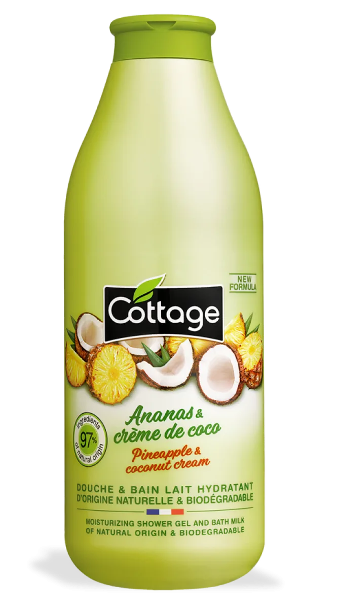 Cottage Молочко для душа Ананас & Кокос, увлажняющее, 750 мл