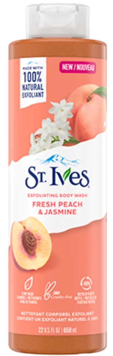 St. Ives Отшелушивающий гель для душа Свежий персик и жасмин, 650 мл