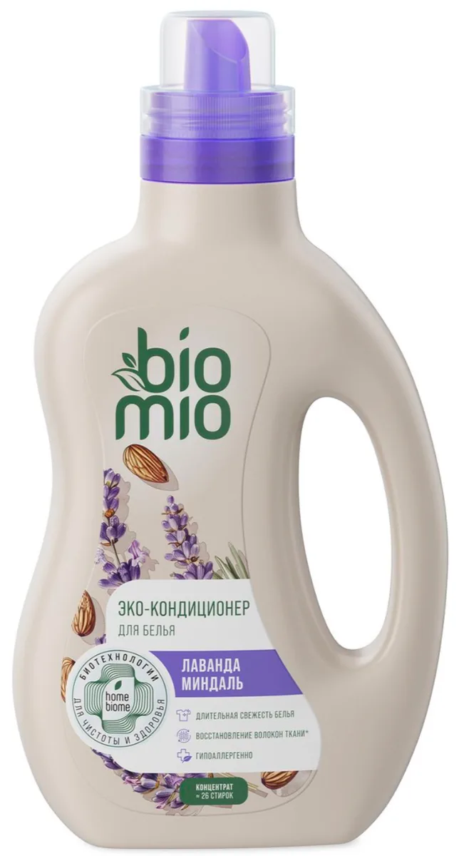 BioMio Экологичный кондиционер для белья, лаванда-миндаль, 800 мл