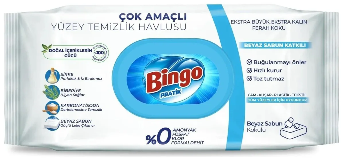 Bingo Pratik Многоцелевые Влажные Салфетки для Поверхностей 96 шт