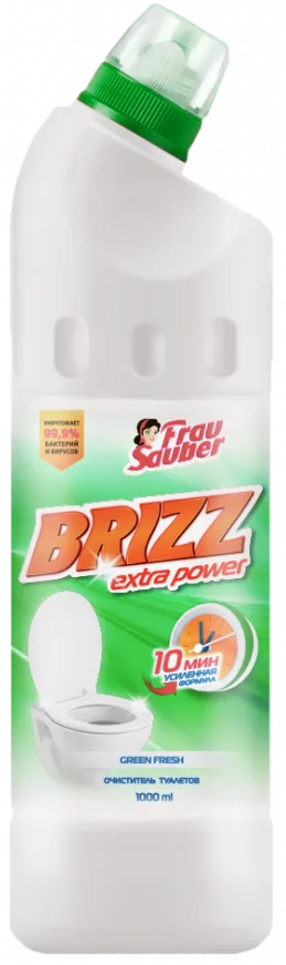 Brizz средство для чистки унитазов усиленная формула green fresh 750mл