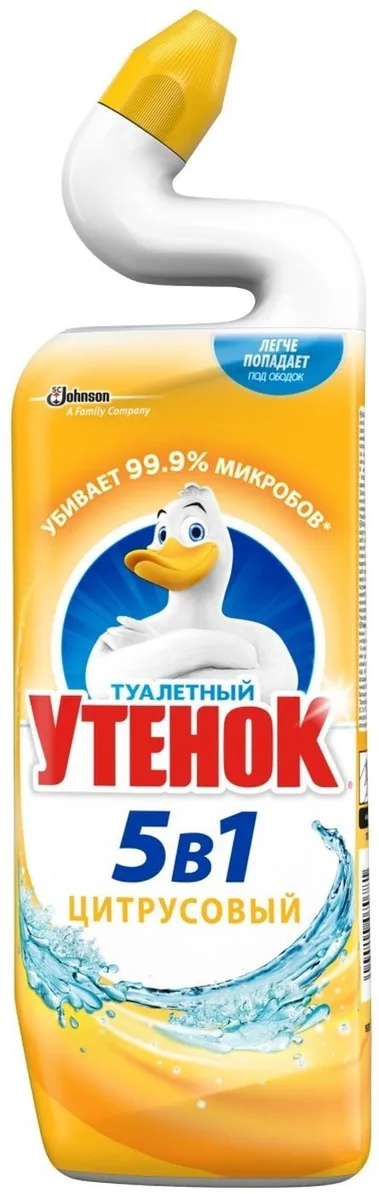 Туалетный утенок Средство для ванной и туалета 5в1 Цитрусовый, 900 мл