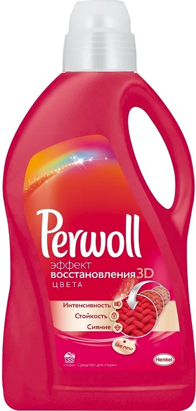 Perwoll 3D Восстановление цвета жидкость для стирки 2 л