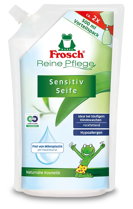 Frosch Жидкое ухаживающее детское мыло для рук (запаска), 500 мл