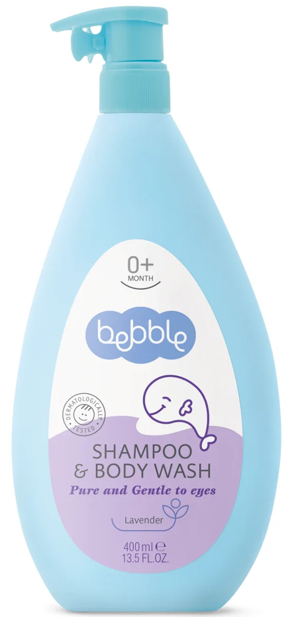 Bebble шампунь для волос и тела детский с лавандой 0+, 400 мл