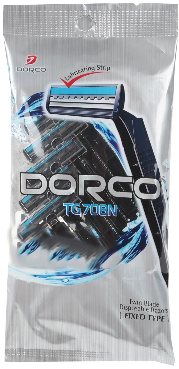 Dorco Cтанки для бритья "Dorco 2", c увлажняющей полоской, одноразовые, 5 шт