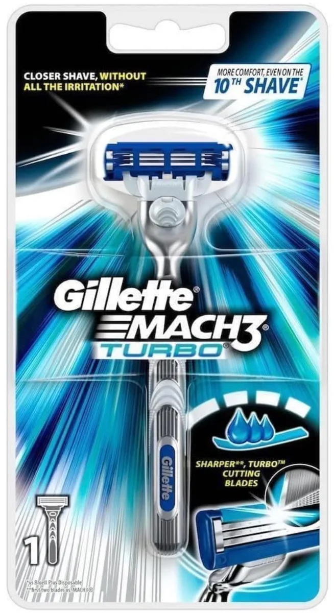 Gillette Mach3 Turbo Мужская Бритва с 3 лезвиями