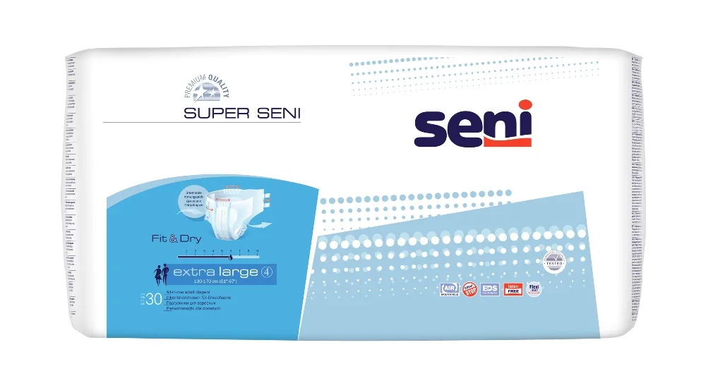 Seni Подгузники для взрослых Extra Large (№4), объем талии 130-170 см, 30 шт.