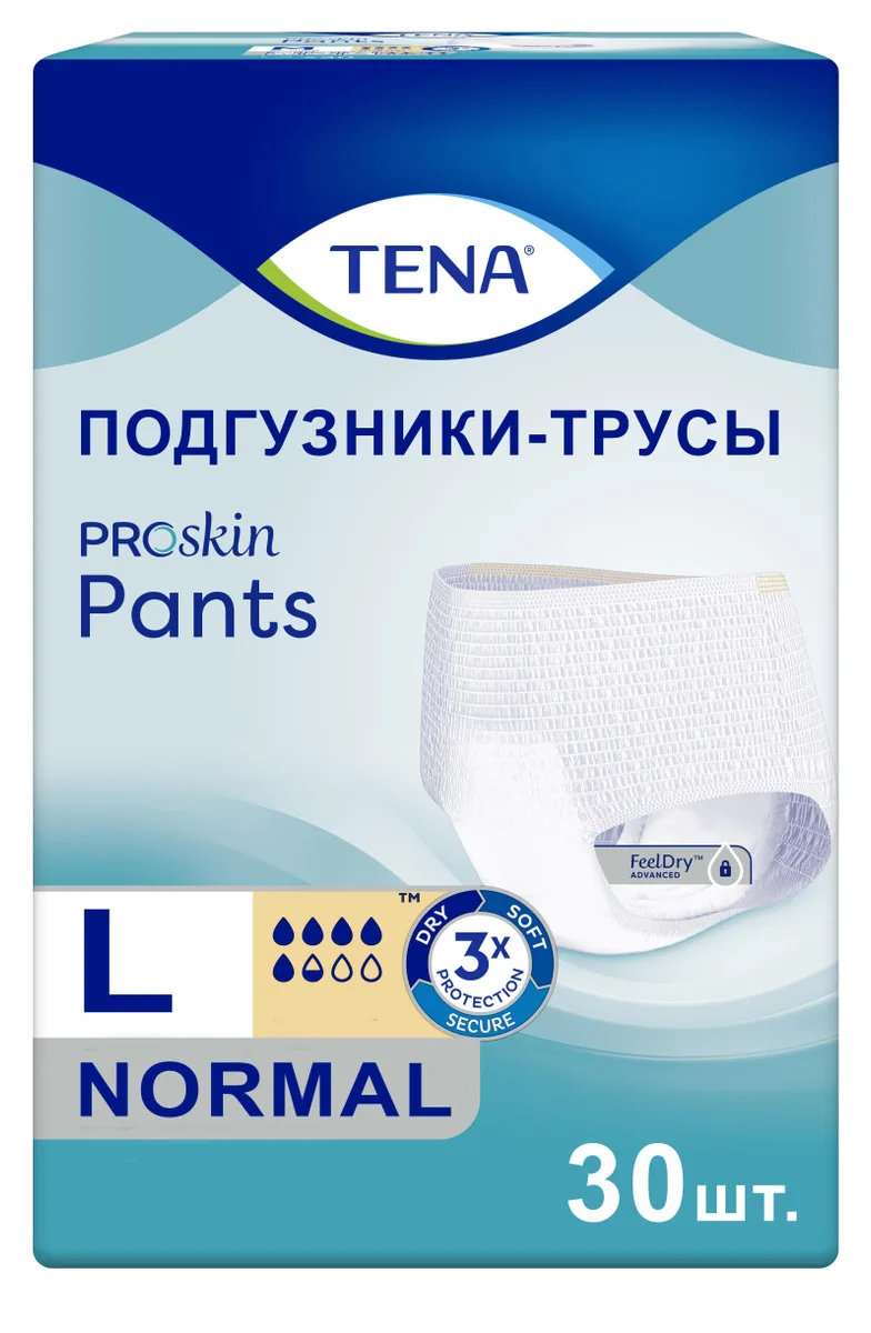 Подгузники-трусы для взрослых Tena Pants Normal L, 30 шт