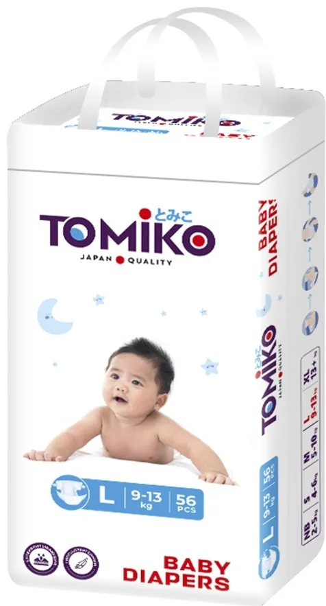 TomiKo Подгузники L (9-13 кг), 56 шт