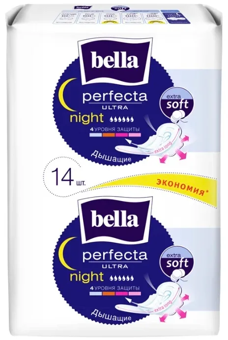 Bella Perfecta ultra Night 6 капель , 14 шт, хлопок