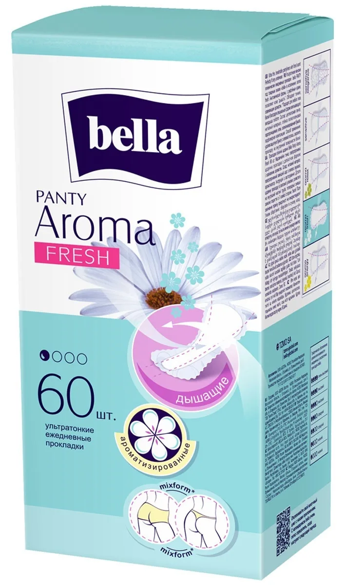 Bella Прокладки ежедневные Panty aroma fresh, с тонким свежим ароматом, 60 шт