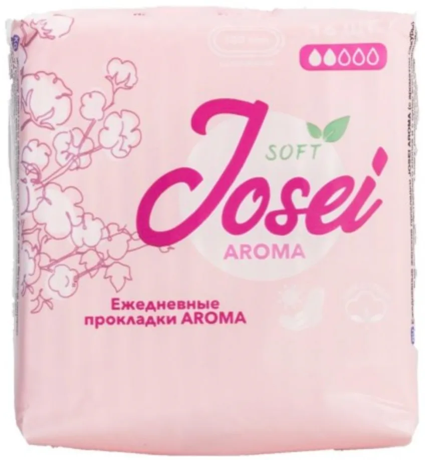 Josei Aroma Ежедневные прокладки удлиненные 2 капли 16 шт