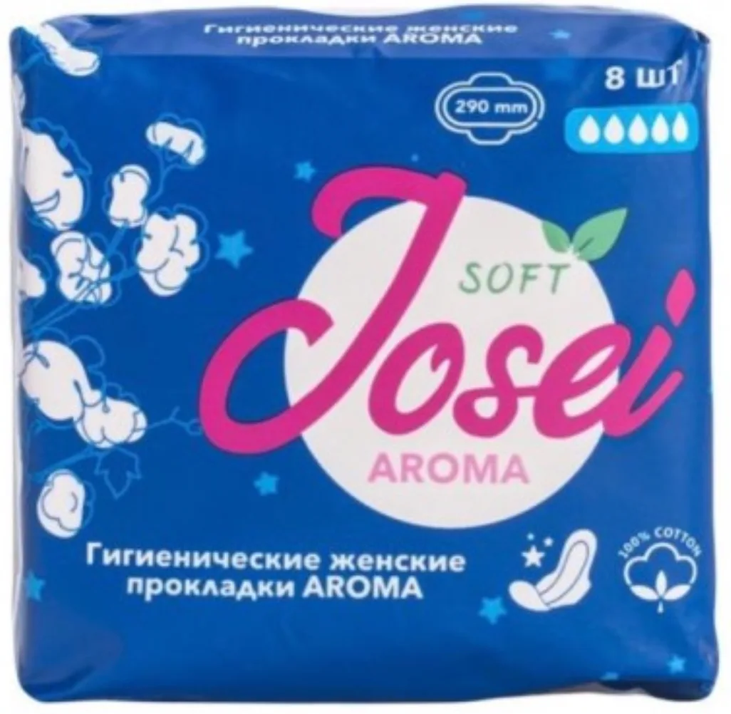Josei Aroma Прокладки ночные 5 капель 8 шт