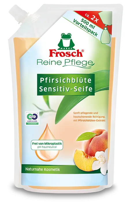 Frosch Жидкое мыло Цветы персика (запаска), 500 мл