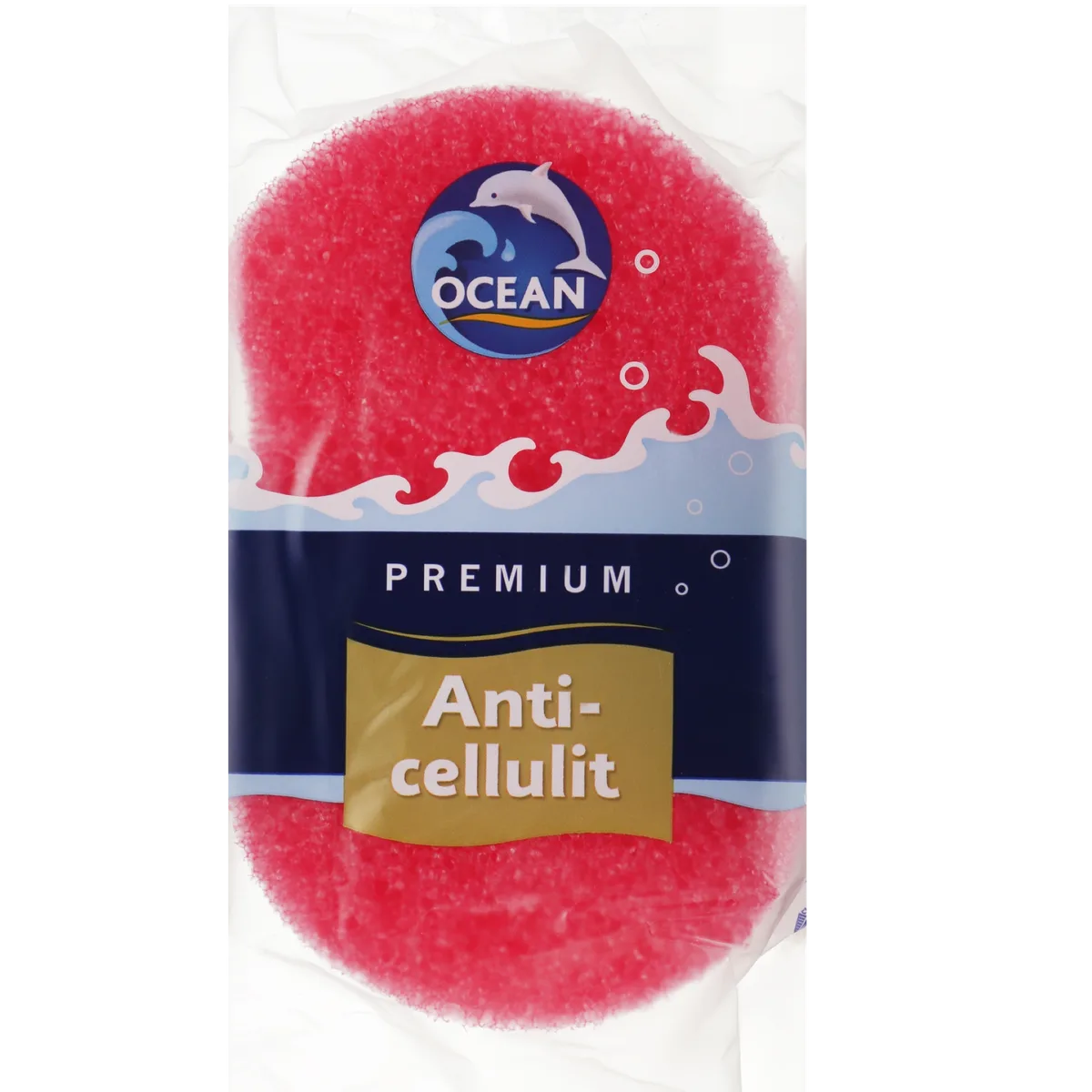 Ocean Губка массажная "Anticellulit", желто-малиновая