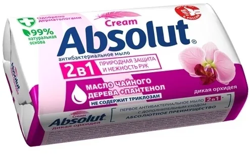 Absolut Cream Мыло туалетное антибактериальное дикая орхидея, 90 г