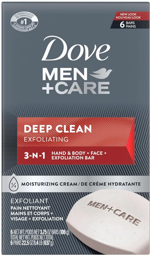 Dove Men Мыло Глубокая чистка 3в1 для рук и тела + лица + бритья 6х106 гр