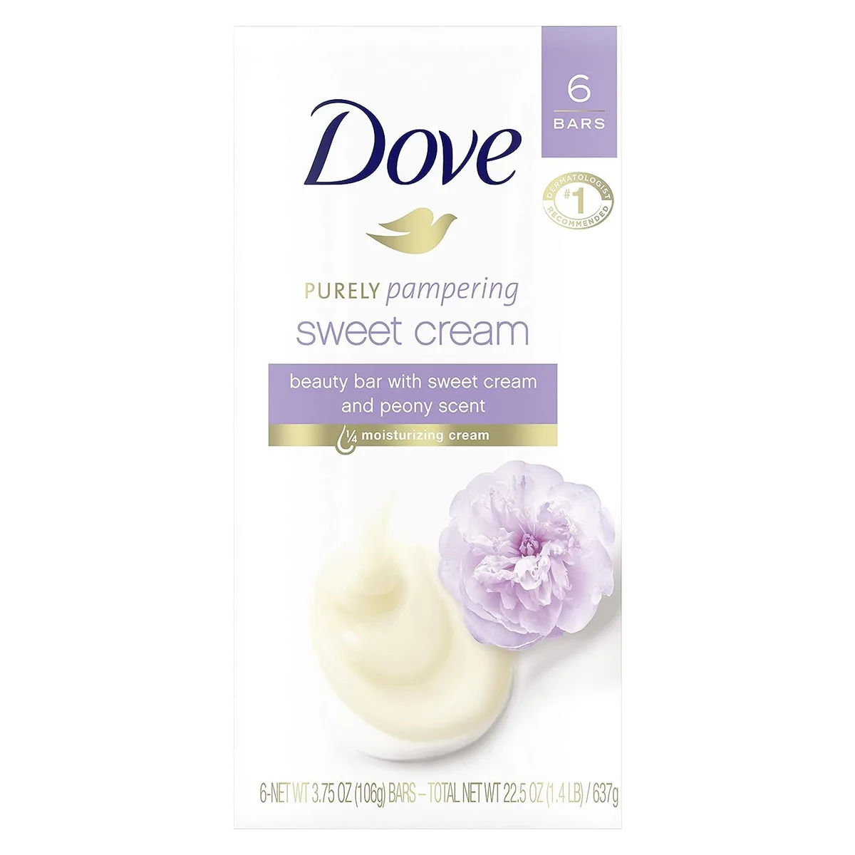 Dove Крем-мыло Сладкие сливки и пион 6х106 гр