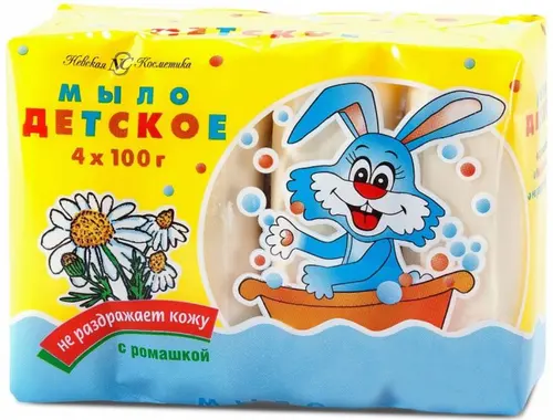 Невская Косметика Мыло туалетное Детское с ромашкой, 4х100г