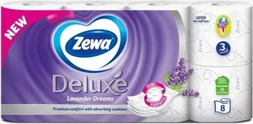 Zewa Deluxe Лаванда 3 слоя, 8 рулонов, 145 отрывов в рулоне