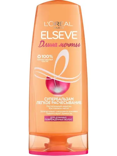 L'Oreal Paris Супербальзам Легкое Расчесывание "Elseve, Длина Мечты", для длинных поврежденных волос, 200мл