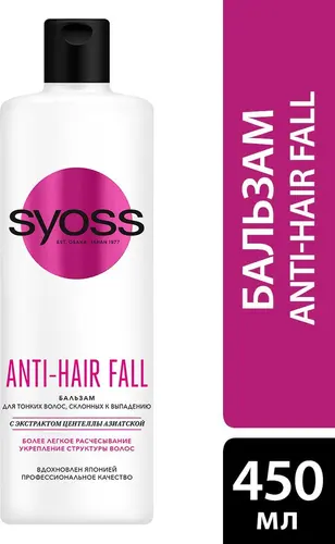 Syoss Бальзам Anti-Hair Fall, для тонких волос, склонных к выпадению, укрепление волос, 450 мл