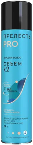 Прелесть Лак для волос Объем х 2, сильной фиксации 300 мл