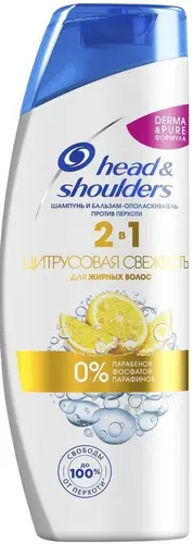 Head&Shoulders Шампунь и бальзам-ополаскиватель, против перхоти 2в1 "Цитрусовая свежесть", 36 мл