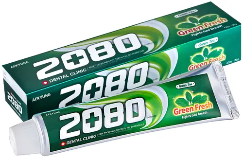 2080 Зубная паста с зелёным чаем Dental Clinic Green Fresh Toothpaste