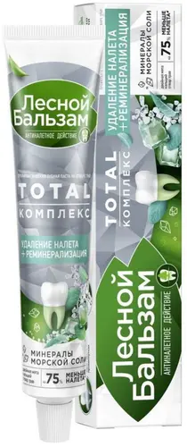 Лесной бальзам Зубная паста TOTAL Комплекс Двойная Мята на отваре трав, 75мл