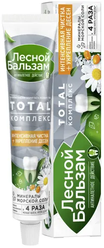 Лесной Бальзам зубная паста TOTAL Комплекс с морской солью, ромашкой и облепихой 75 мл