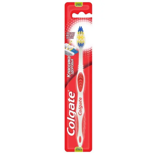 Зубная щетка Colgate Классика здоровья средняя жесткость, 1 шт