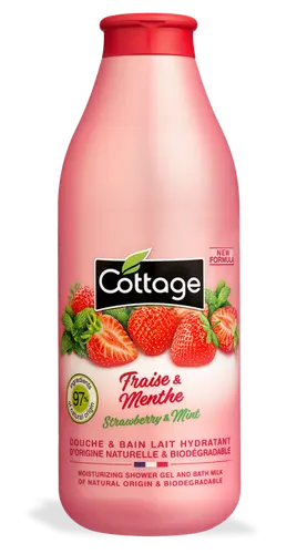 Cottage Молочко для душа Клубника & Мята, увлажняющее, 750 мл