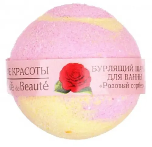 Кафе Красоты шар для ванн бурлящий Розовый сорбет, 120 г