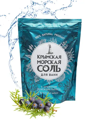 Крымская морская соль для ванн, с ароматом можжевельника, 1100 гр