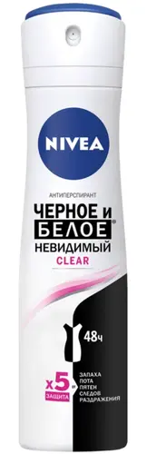 Nivea Черное и Белое Невидимый Clear Антиперспирант-спрей 150 мл