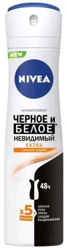 Nivea Черное и Белое Невидимый Extra Сильная Защита Антиперспирант-спрей 150 мл