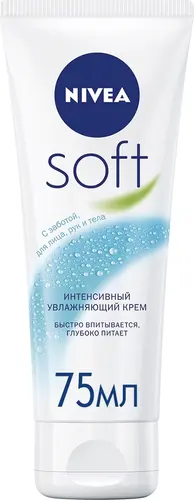 Nivea Soft Интенсивный увлажняющий крем, для лица, рук и тела, с маслом жожоба и витамином Е, 75 мл