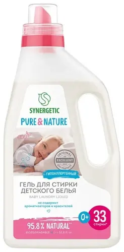 Synergetic Гель для стирки детского белья без запаха 1 л