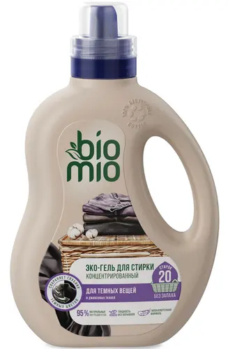 BioMio Гель для стирки темного и черного, без запаха 0.9 л