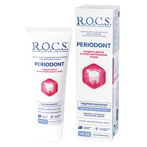 ROCS Зубная паста Periodont уменьшает кровоточивость десен, 94 г