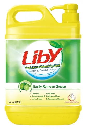 Liby Гель для мытья посуды, овощей и фруктов  Лимон, 1,5 кг