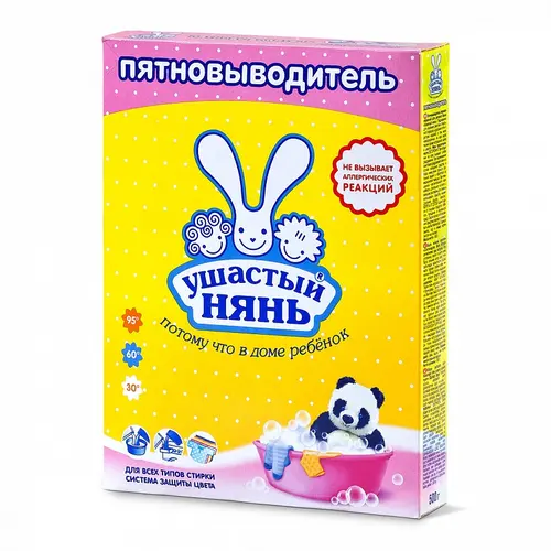 Ушастый нянь Пятновыводитель порошкообразный для детского белья, 500 гр