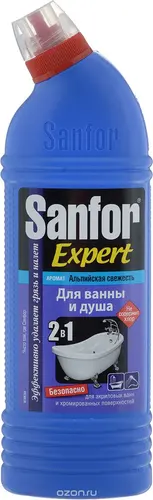 Sanfor Средство для чистки и дезинфекции ванны и душа "Expert", альпийская свежесть, 750 мл