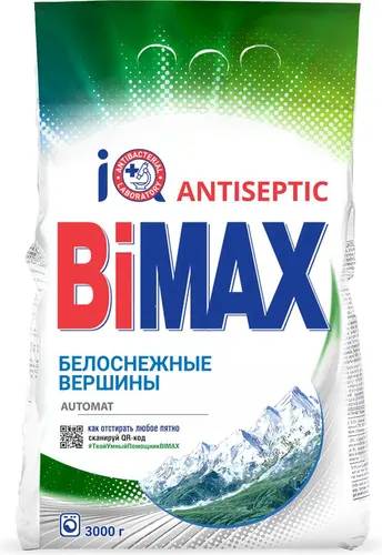 BiMax Стиральный порошок Автомат Белоснежные вершины для белого 3000г